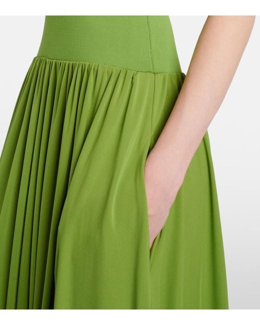 Jonathan Simkhai Green Amarantha Draped Jersey Midi Dress