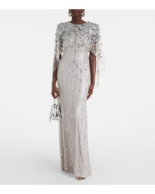 Jenny Packham White Robe Nettie Aus Tuell Mit Pailletten
