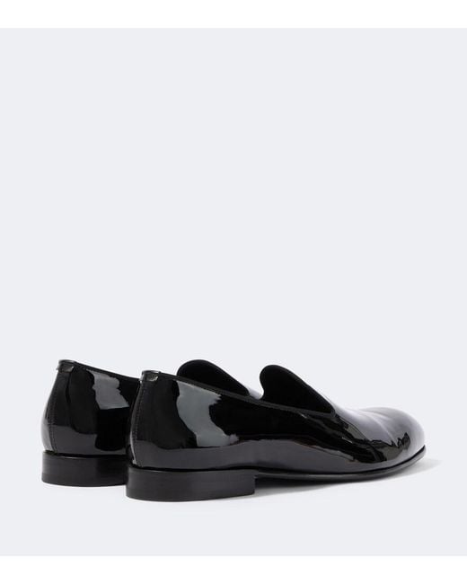 Brioni Black Leather Slip-On Loafers for men