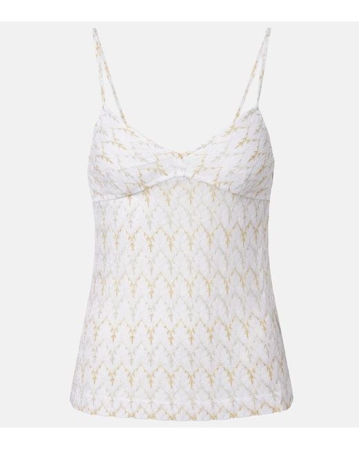 Missoni White Lame Tank Top