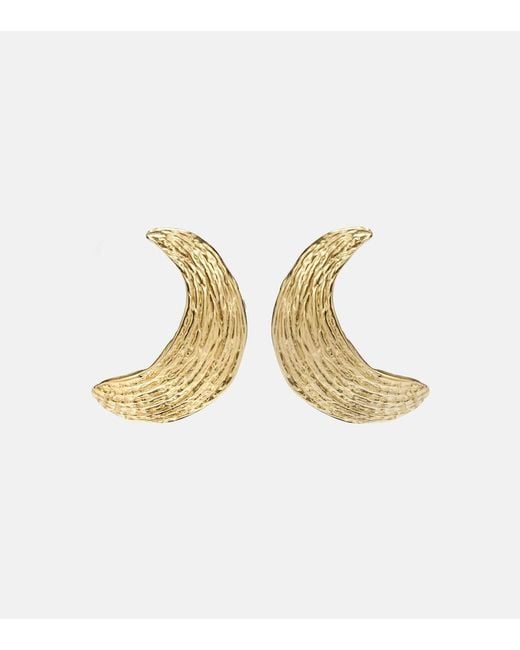 YSSO Metallic Broken Shell 24Kt-Plated Earrings