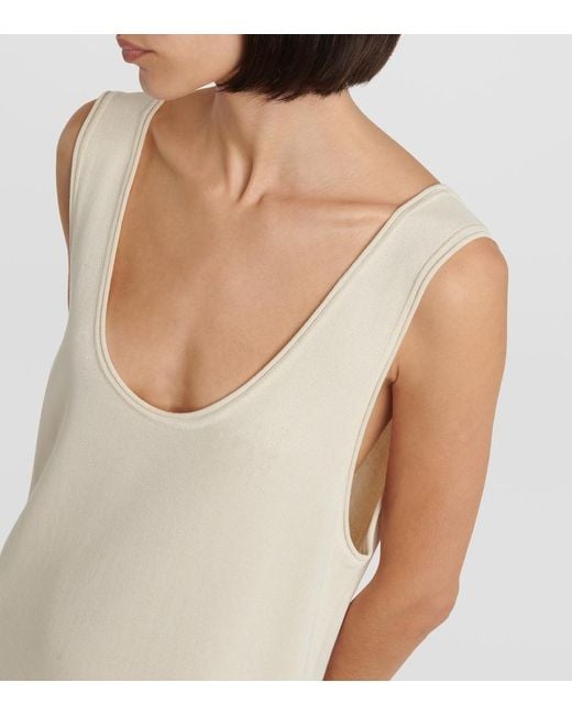 The Row White Garfield Silk Midi Dress