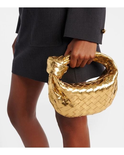 Bottega Veneta Jodie Intrecciato Metallic Leather Tote Bag
