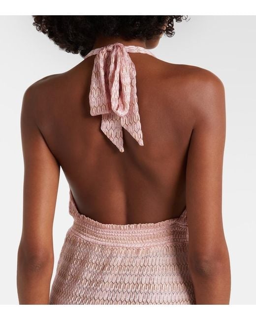 Melissa Odabash Pink Mariah Lame Maxi Dress