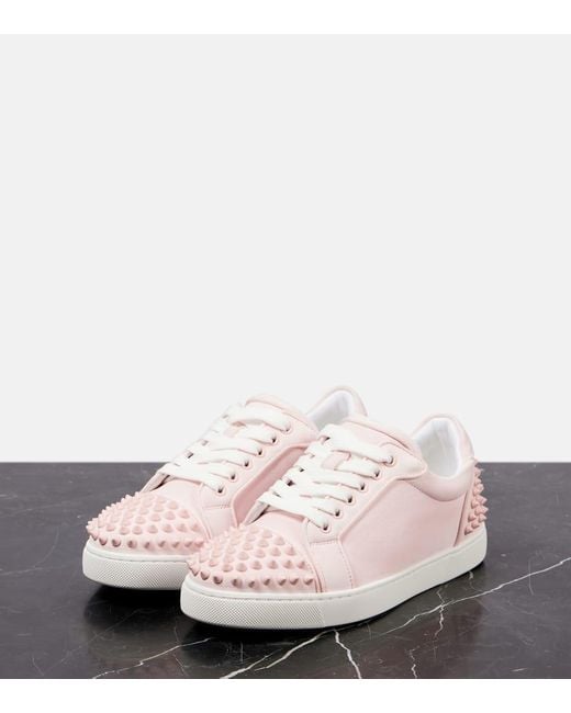 Christian Louboutin Pink Vieira 2 Studded Leather Sneakers
