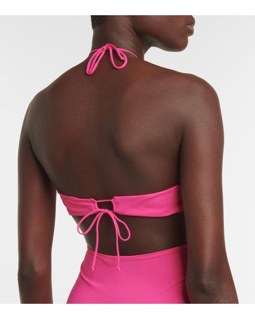 Nensi Dojaka Pink Halterneck Minidress