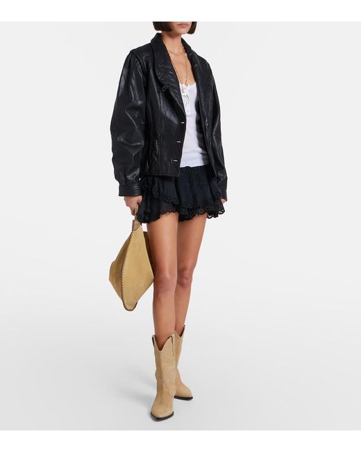 Isabel Marant Natural Duerto Suede Cowboy Boots