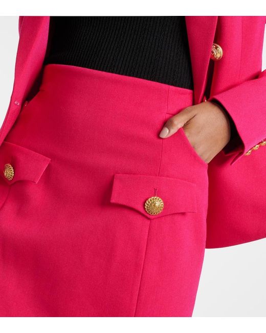 Balmain Pink Virgin Wool Miniskirt