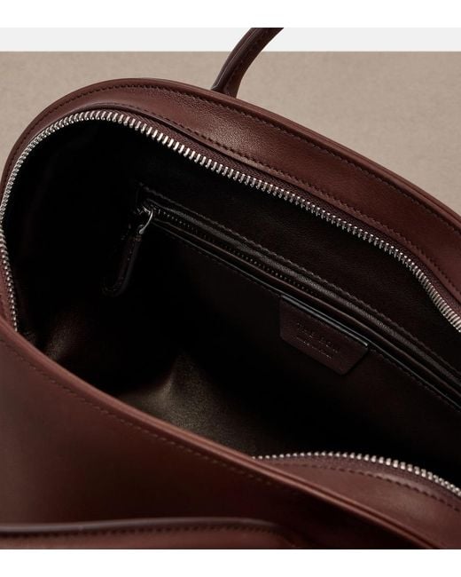 The Row Brown Agnes 12 Leather Top-Handle Bag