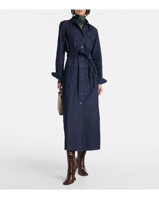 Dries Van Noten Blue Denim Shirt Dress