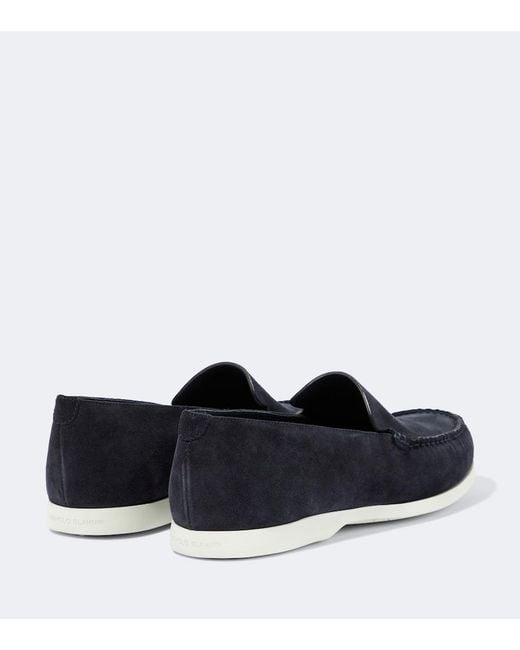Manolo Blahnik Blue Monaco Suede Loafers for men