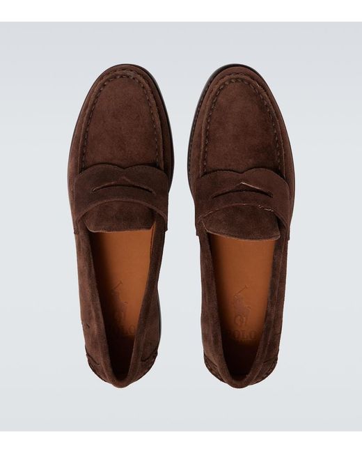 Polo Ralph Lauren Brown Logo Suede Loafers for men