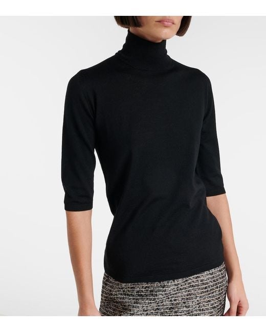 Max Mara Black Boa Virgin Wool Sweater