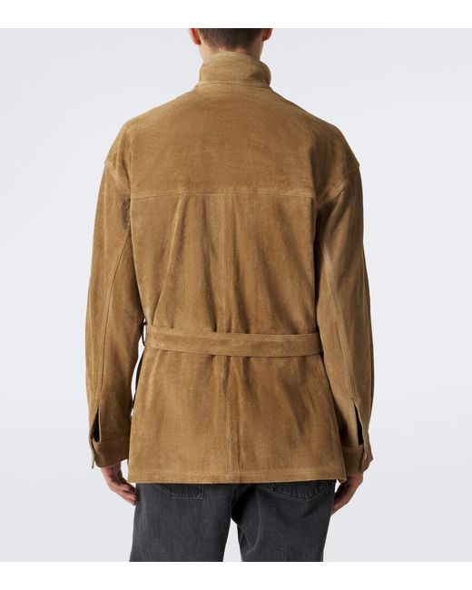 Arma Brown Doran Belted Suede Jacket for men