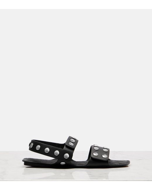 Khaite Black Boden Studded Leather Sandals