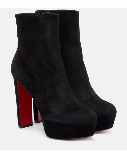 Bottines Loo Booty 130 En Daim Christian Louboutin en coloris Black