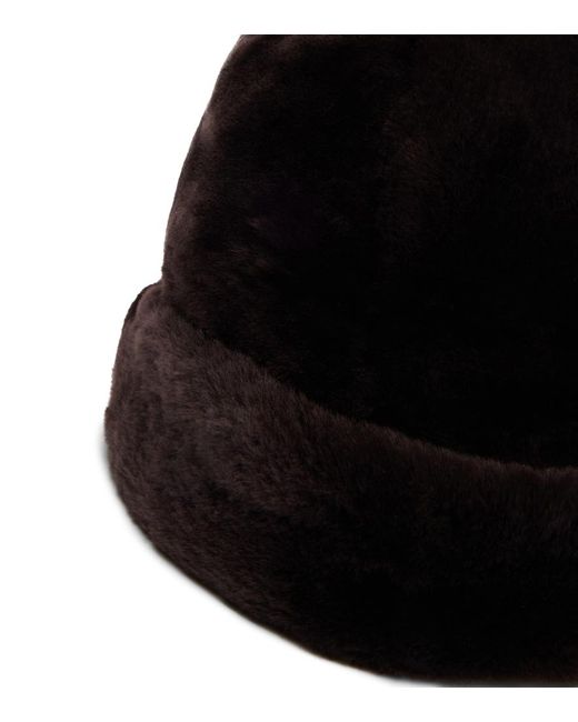 Nour Hammour Black Blokes Shearling Hat