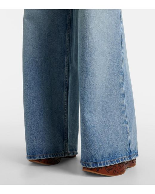 Chloé Blue High-Rise Wide-Leg Jeans