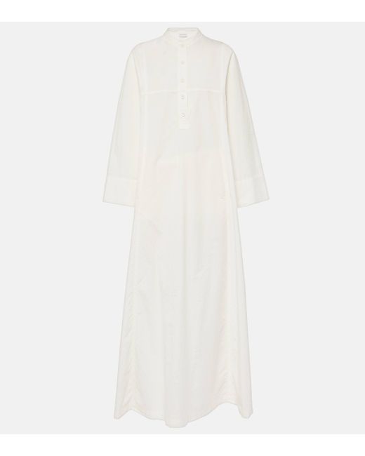 Robe longue en coton Dries Van Noten en coloris White