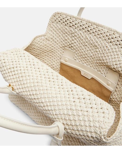 Polo Ralph Lauren Metallic Bellport Woven Leather Tote Bag