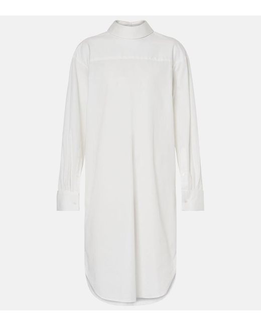 Dries Van Noten White Cotton Poplin Minidress