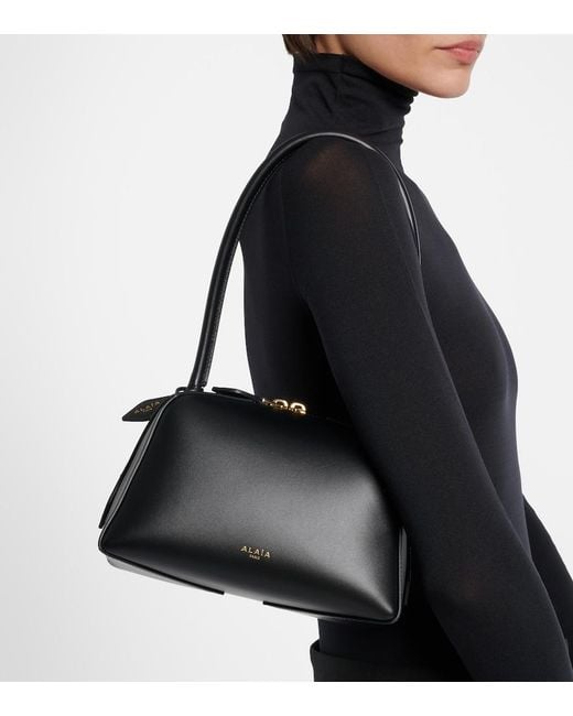 Alaïa Black Le Bouledogue Small Leather Tote Bag