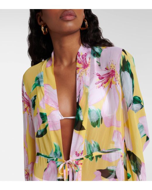 Alexandra Miro Metallic Betty Floral Kaftan