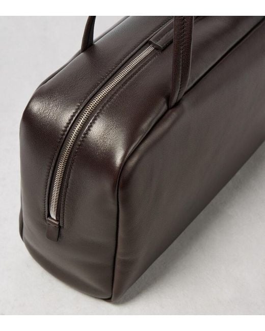 The Row Black Astra Leather Tote Bag