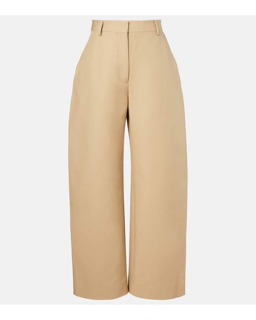 Acne Studios Women's Natural Cotton Satin Wide-Leg Pants