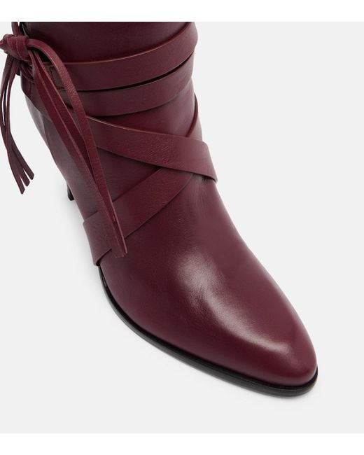Isabel Marant Red Analui 90 Leather Knee-High Boots