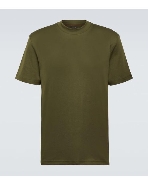 Loro Piana Green Logo Cotton Jersey T-shirt for men