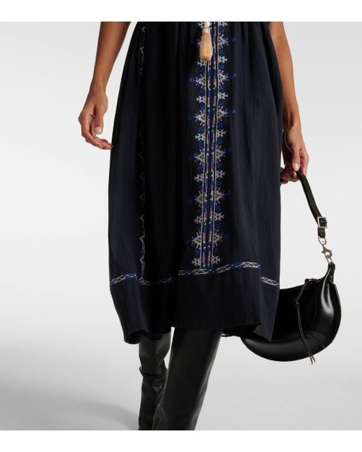 Isabel Marant Blue Siana Halterneck Cotton Midi Dress