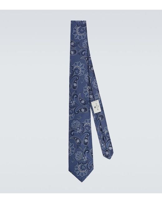 Corbata De Jacquard De Seda Etro de hombre de color Blue