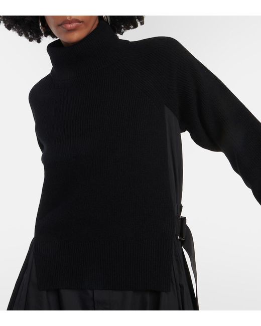 Sacai Black Turtleneck Midi Dress