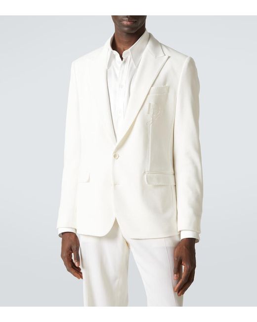 Dolce & Gabbana White Single-Breasted Blazer for men