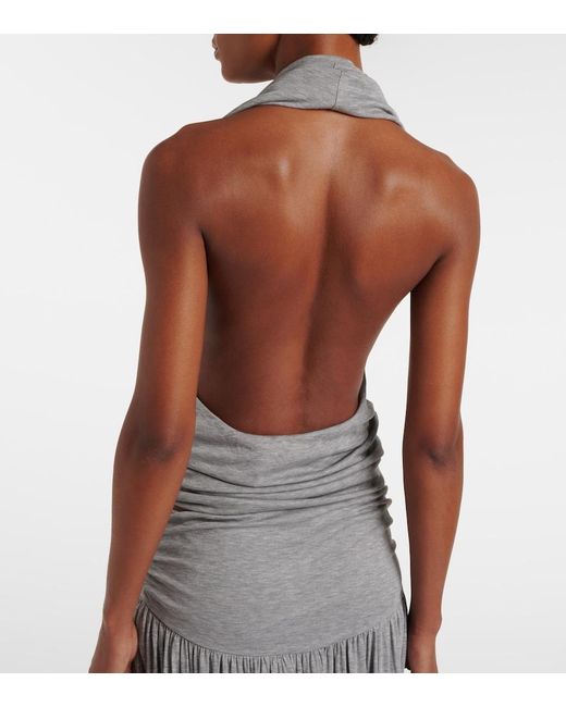 AYA MUSE Gray Viona Draped Top