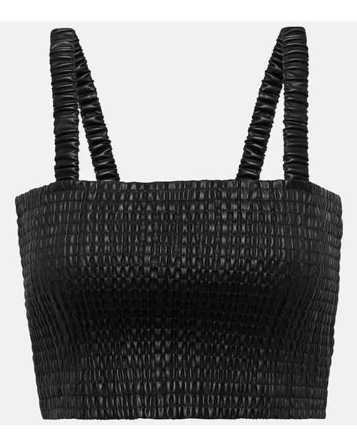 Label Crop Top De Piel Sintetica Proenza Schouler de color Black