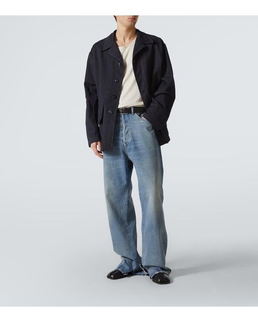 Maison Margiela Blue Cotton Jacket for men