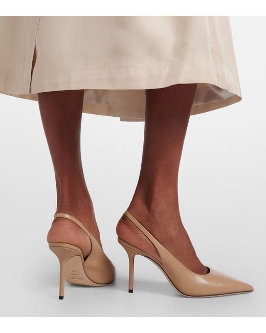 Jimmy Choo Natural Love Leather Slingback Pumps