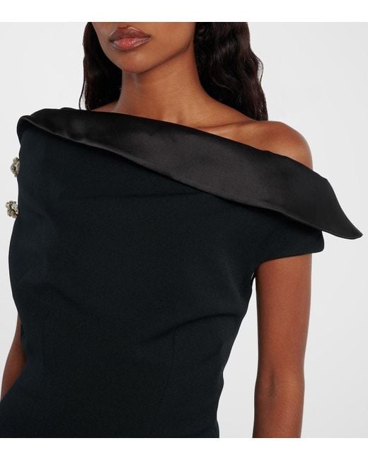 Safiyaa Black Verziertes Midikleid Reina