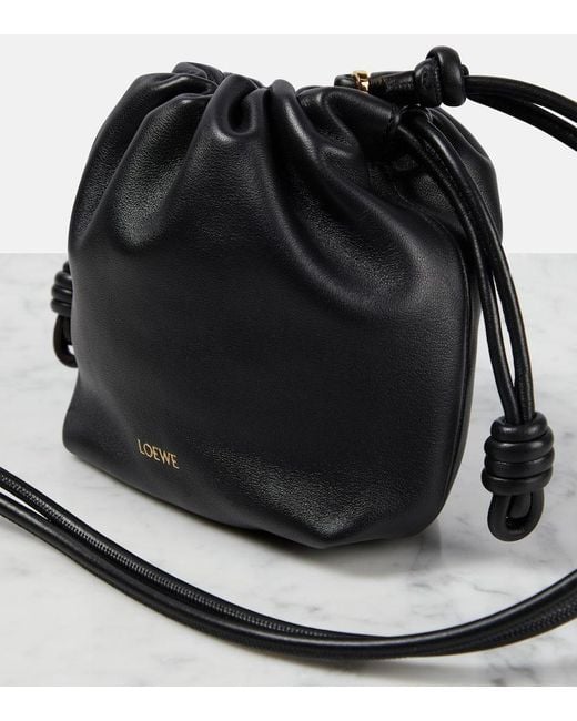 Borsa a spalla Flamenco in pelle di Loewe in Black