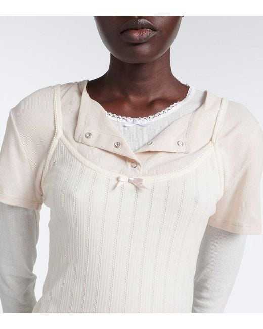 Acne Natural Layered Knitted Minidress