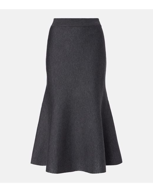 Gucci Black Midirock Aus Einem Wollgemisch