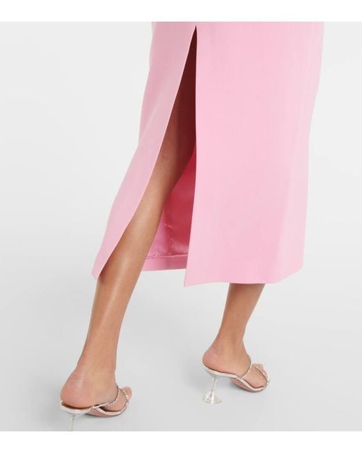 David Koma Pink Crystal-Embellished Cutout Midi Dress