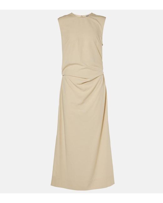 Totême Natural Tie-Detail Midi Dress