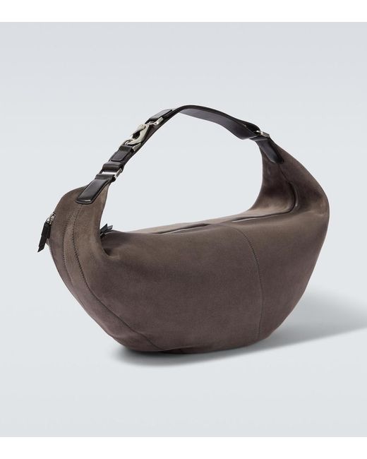 Lemaire Metallic Belted Suede Shoulder Bag for men
