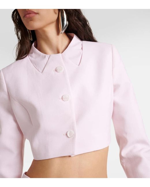 Coperni Pink Cropped-Jacke aus Schurwolle