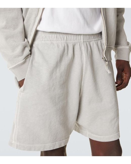 Stone Island Gray Compass Cotton Fleece Shorts for men