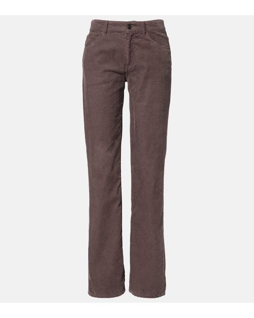 The Row Brown Gerade Mid-Rise-Hose Carlyl Aus Baumwoll-Cord
