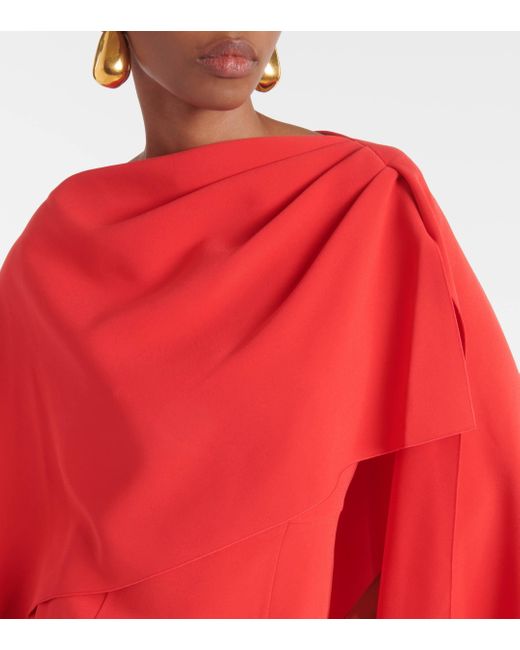 Roksanda Red Demetria Caped Midi Dress